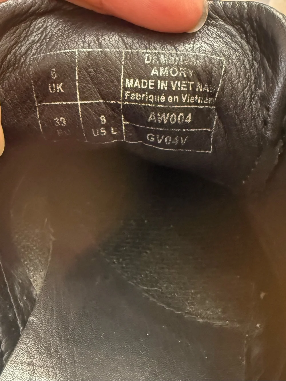 Dr. Martens Women's Amory Heel Oxford Shoes Black Soft Leather Size 8